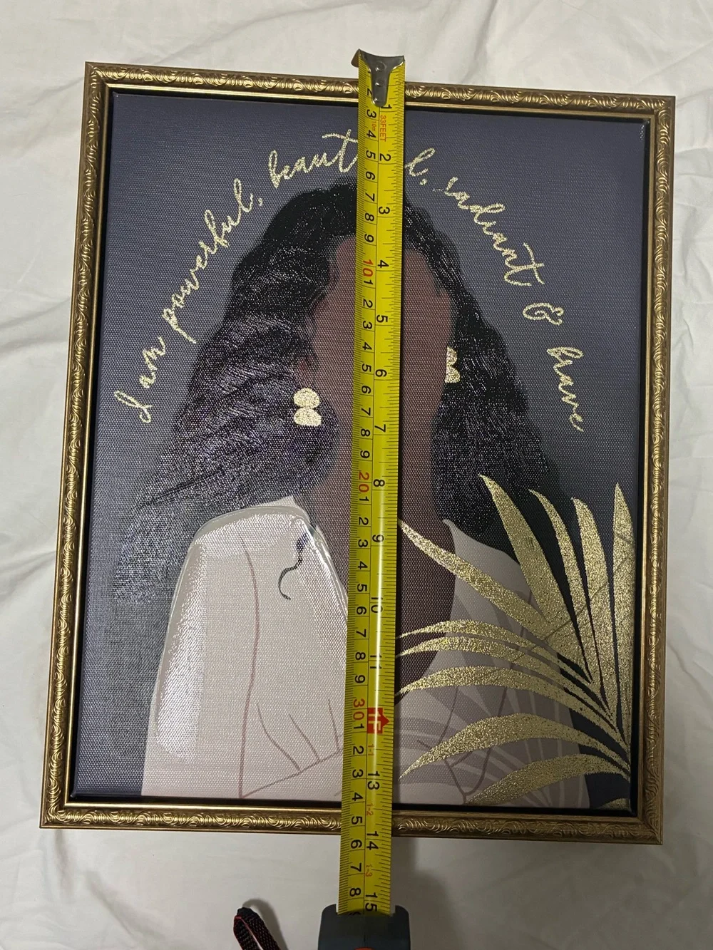 Framed Black & Gold Woman Portrait Wall Art